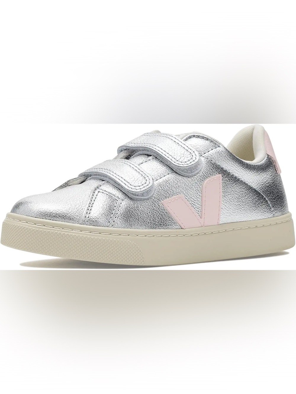 Veja Kids Silver Velcro Sneakers